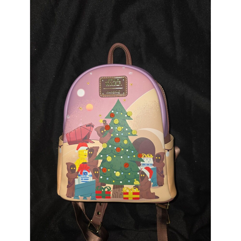 NWOT loungefly Disney star wars droid c3p0 r2d2 Christmas mini backpack bookbag